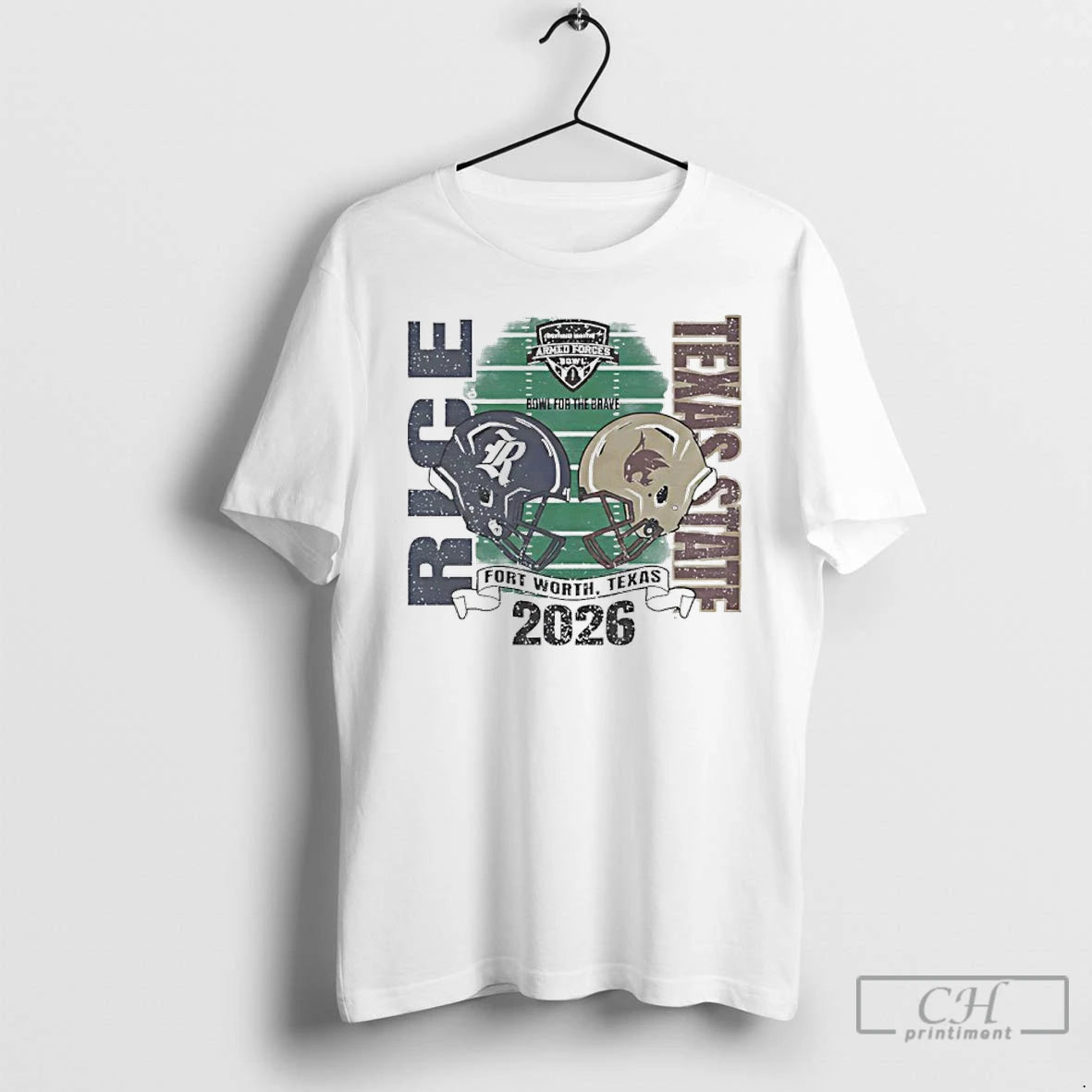 Classic 2026 Armed Forces Bowl Rice Owls Vs Texas State Bobcats Helmets T Shirts Sweater