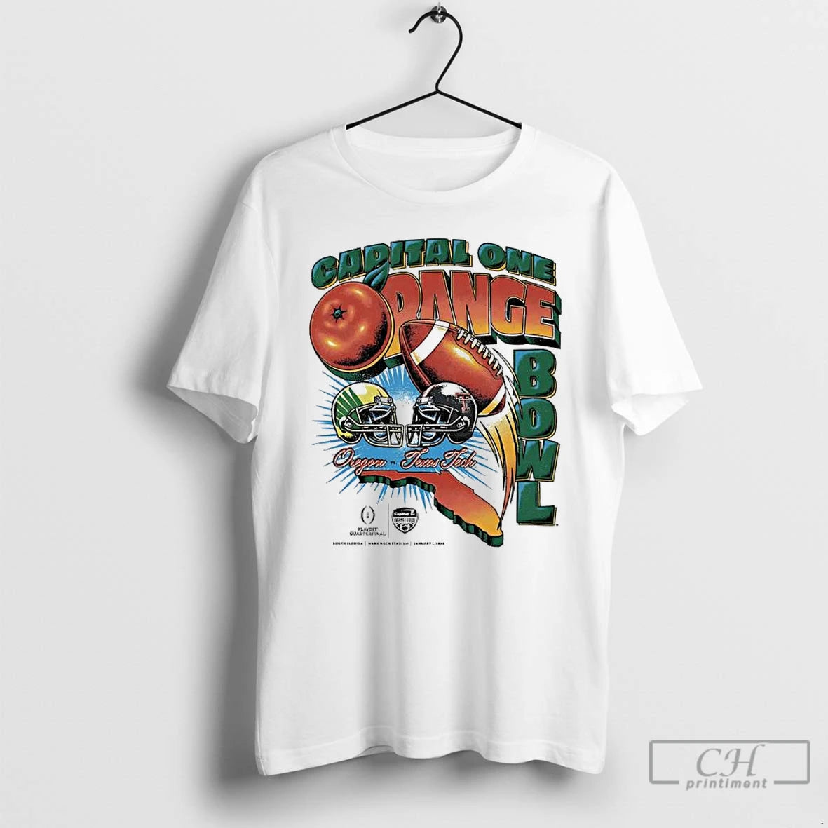Classic Capital One Orange Bowl 2026 Oregon Vs Texas Tech Matchup Vintage T Shirts Sweater