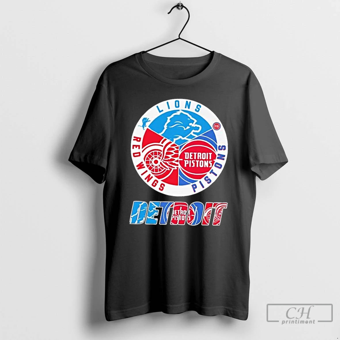 Classic Detroit City Sports Lions Pistons Red Wings Logo
