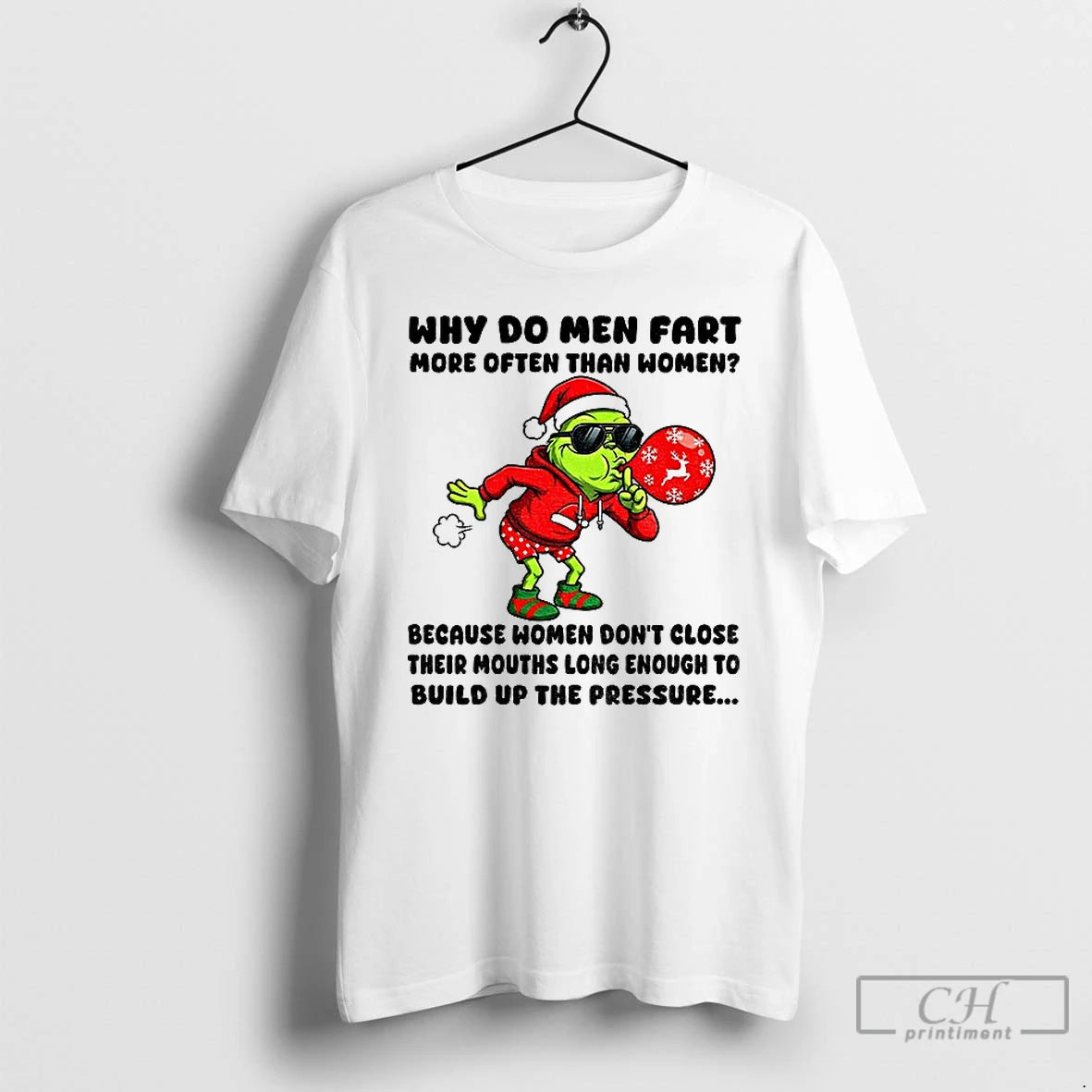 Classic Grinch Santa Why Do Men Fart More Often Than Women Because Women Dont Close
