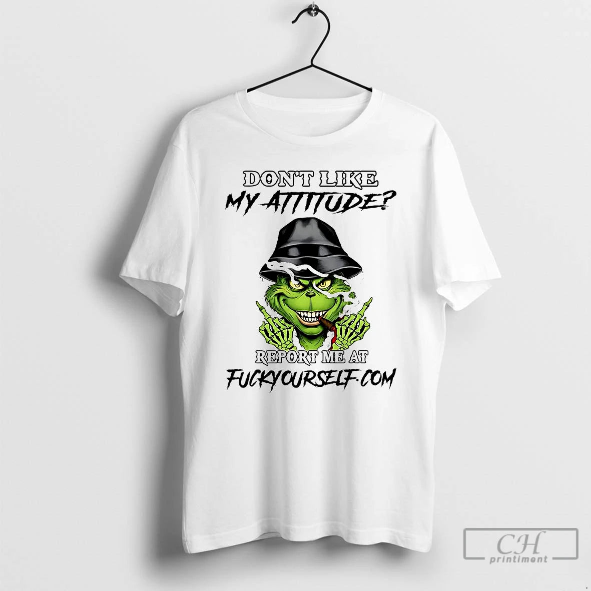 Classic Grinch Dont Like My Attitude Report Me At Fuck Yourself Christmas T Shirts Sweater