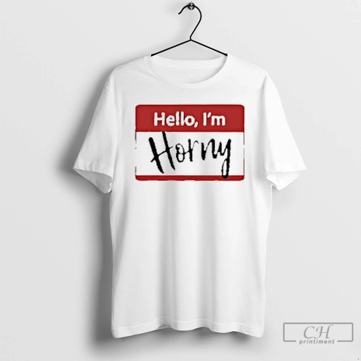 Classic Hello Im Horny Logo