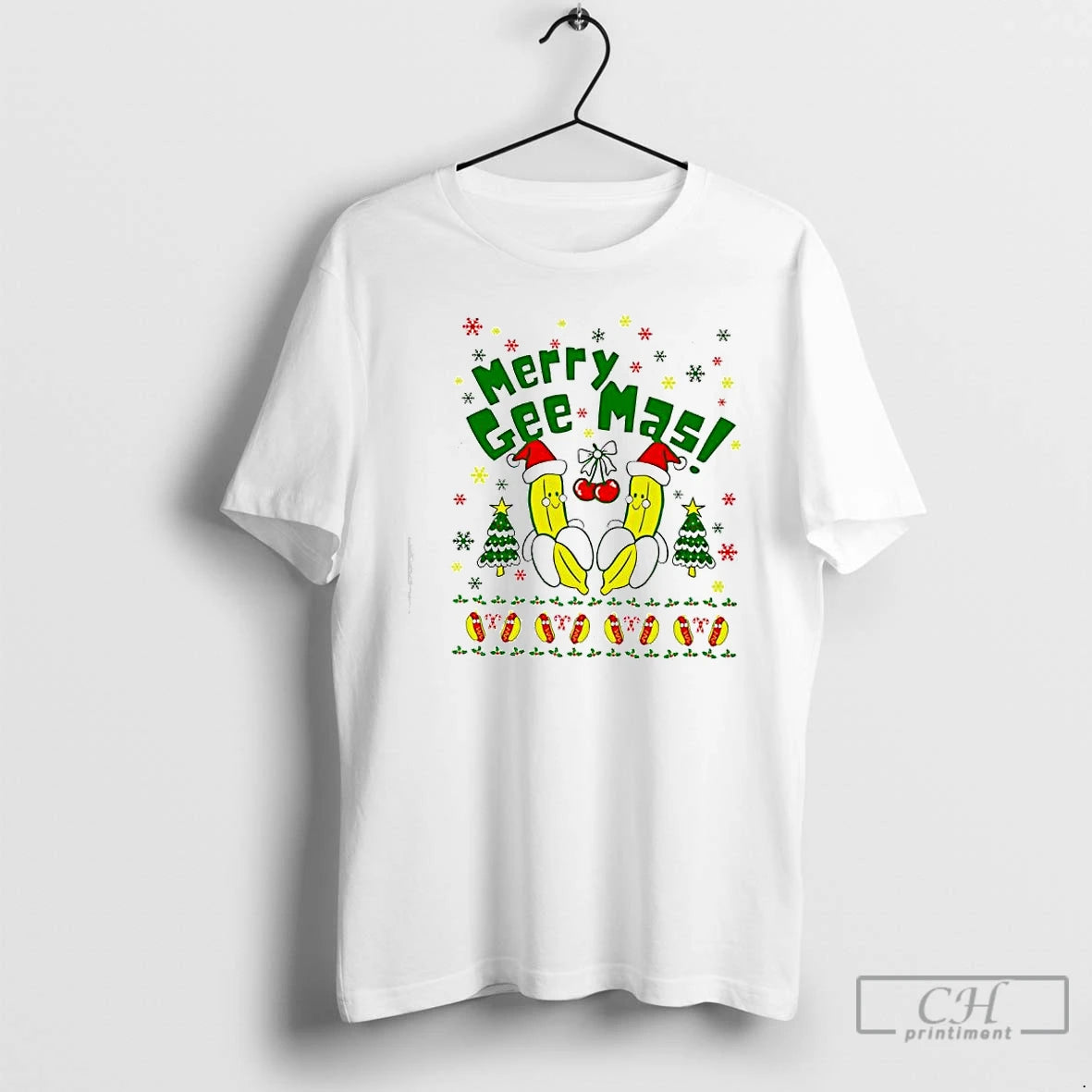 Classic Merry Gee Mas Banana Santa Hat Graphic