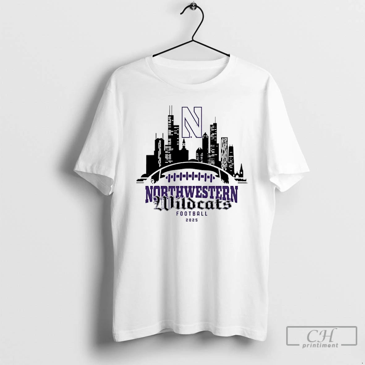 Classic Northwestern Football 2025 Season City Skyline