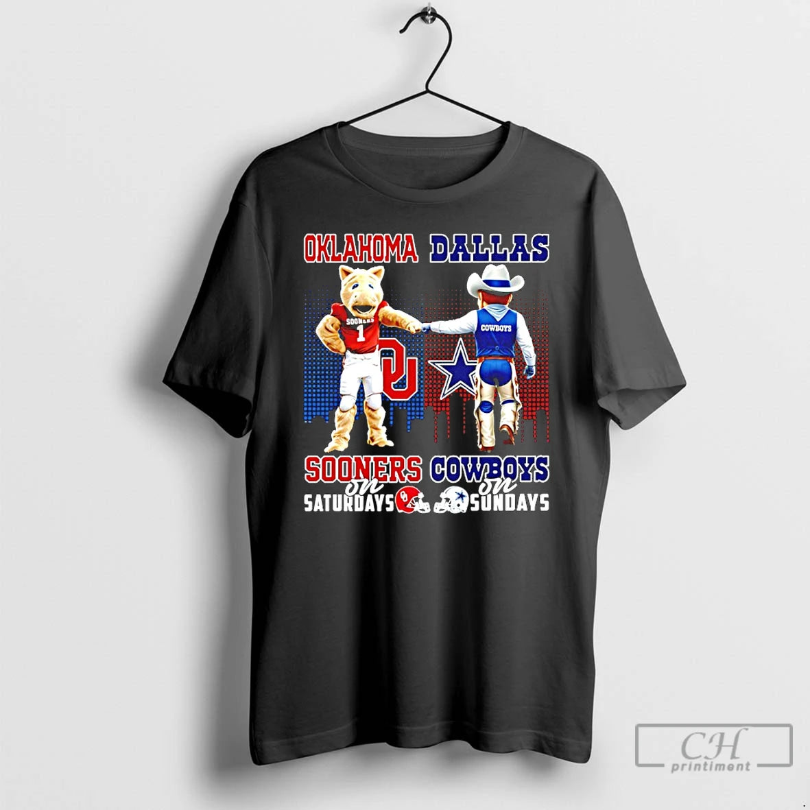Classic Oklahoma Sooners On Saturdays Vs Dallas Cowboys On Sundays Mascot Skyline T Shirts Sweater