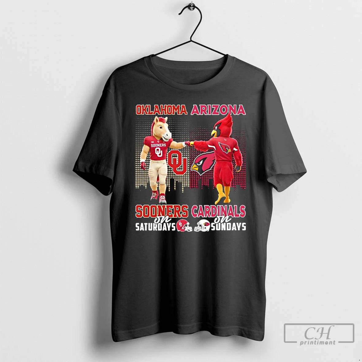 Classic Oklahoma Sooners On Saturdays X Arizona Cardinals On Sundays Mascot