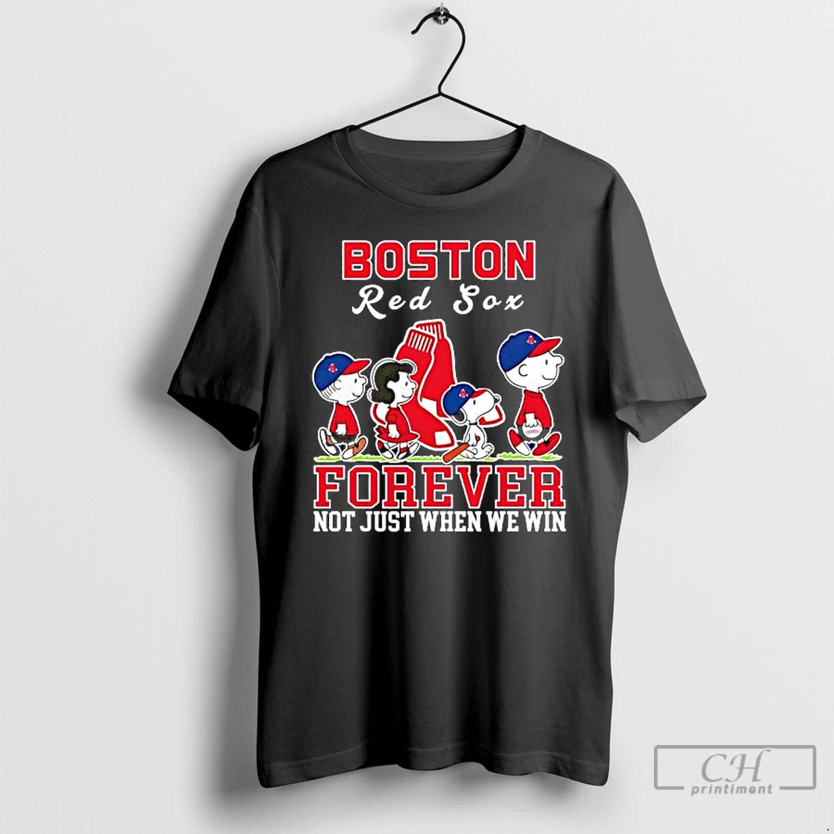 Classic Peanuts Boston Red Sox Forever Not Just When We Win Graphic T Shirts Sweater