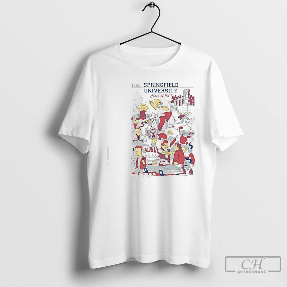 Classic The Simpsons Springfield University Class Of 93 Homer Goes To College T Shirts Sweater