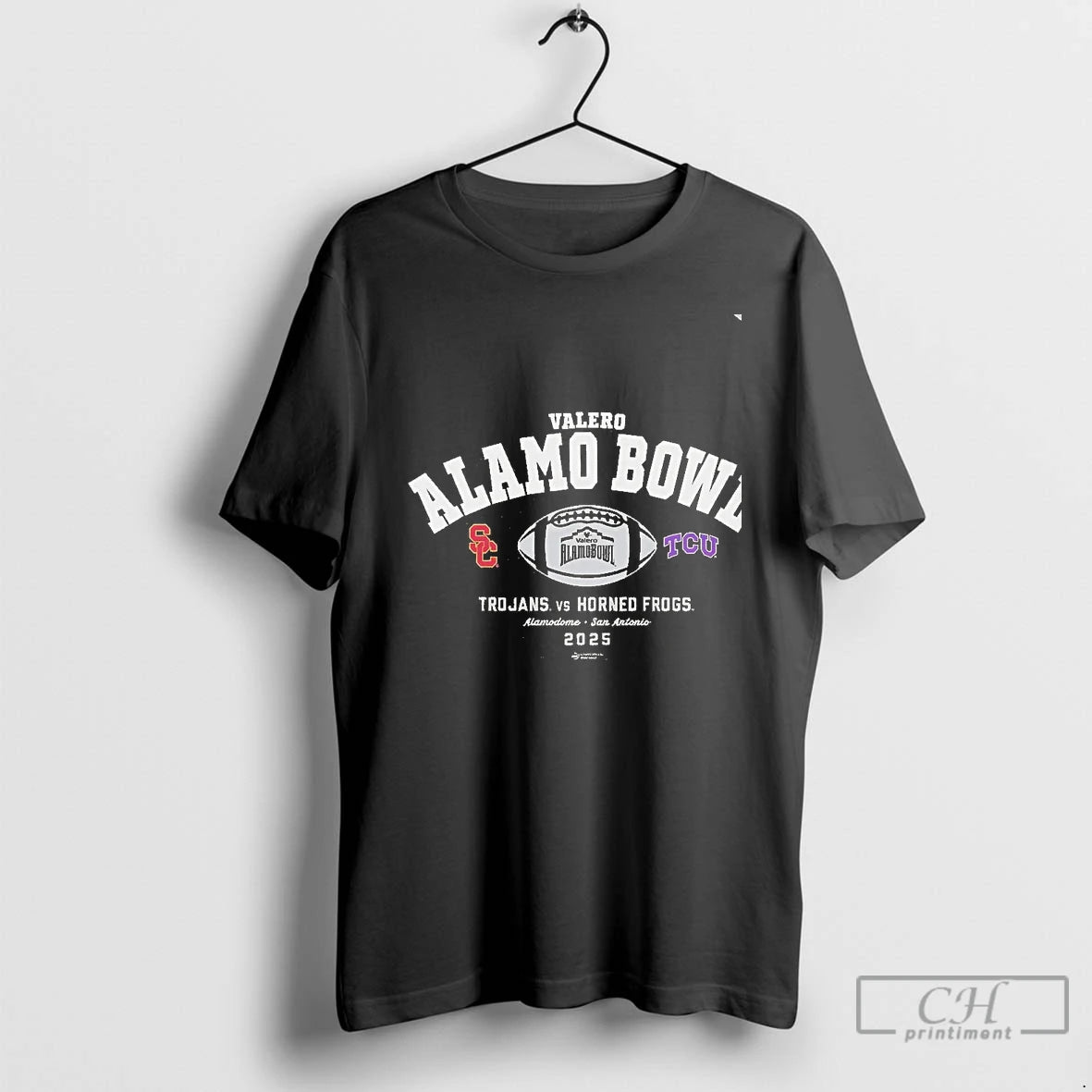 Classic Usc Trojans Vs Tcu Horned Frogs 2025 Valero Alamo Bowl Stadium Chriast T Shirts