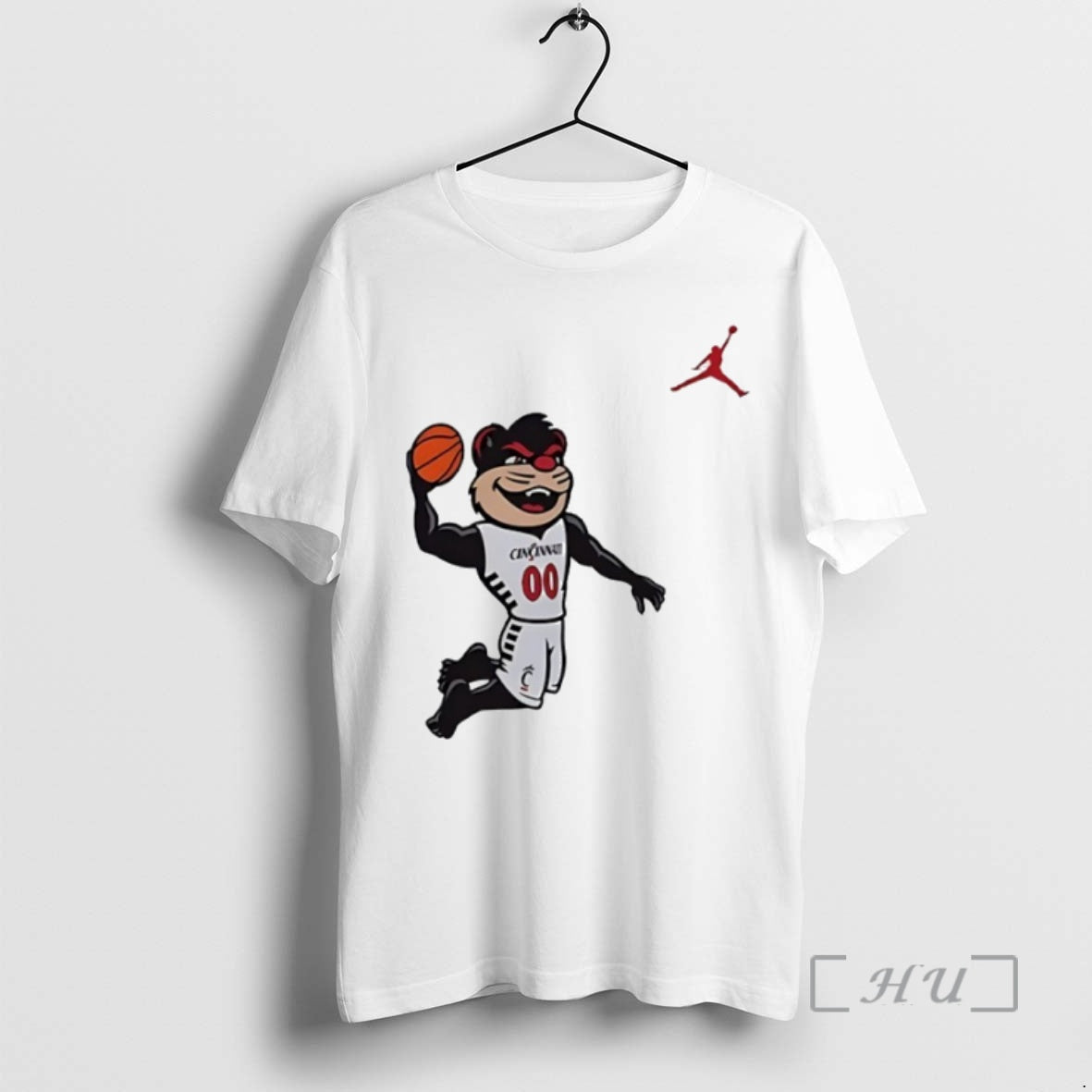 New Cincinnati Bearcats Mascot Playing Basketball Circle