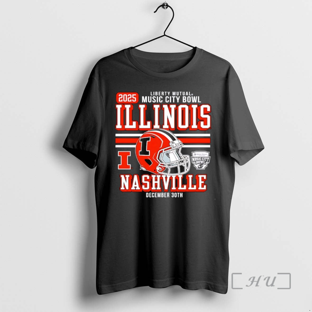 New Illinois Football 2025 Music City Bowl Helmet Christmas