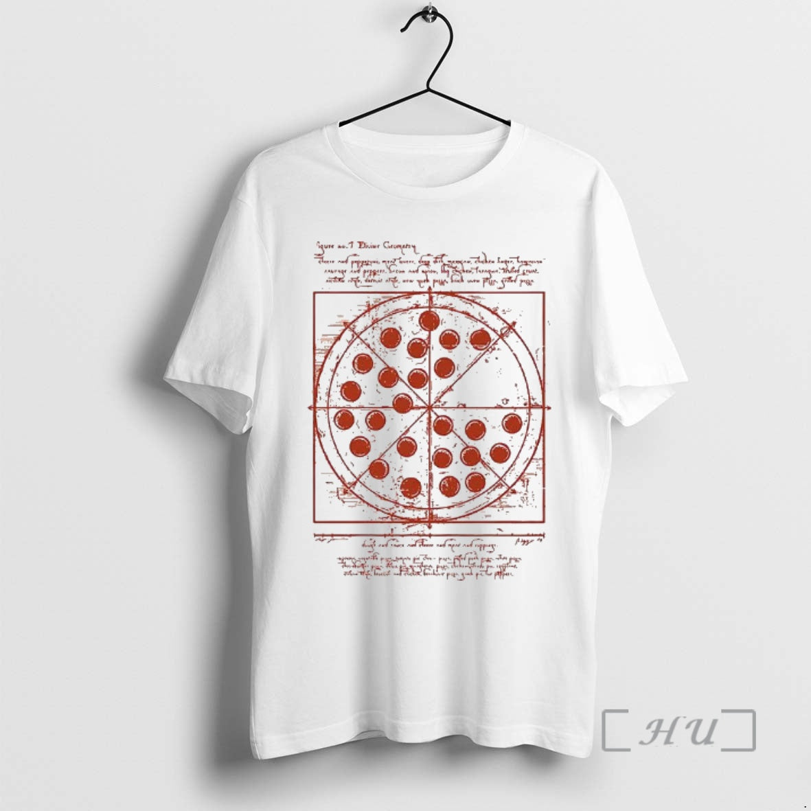 New Vitruvian Pizza Tee Da Vinci