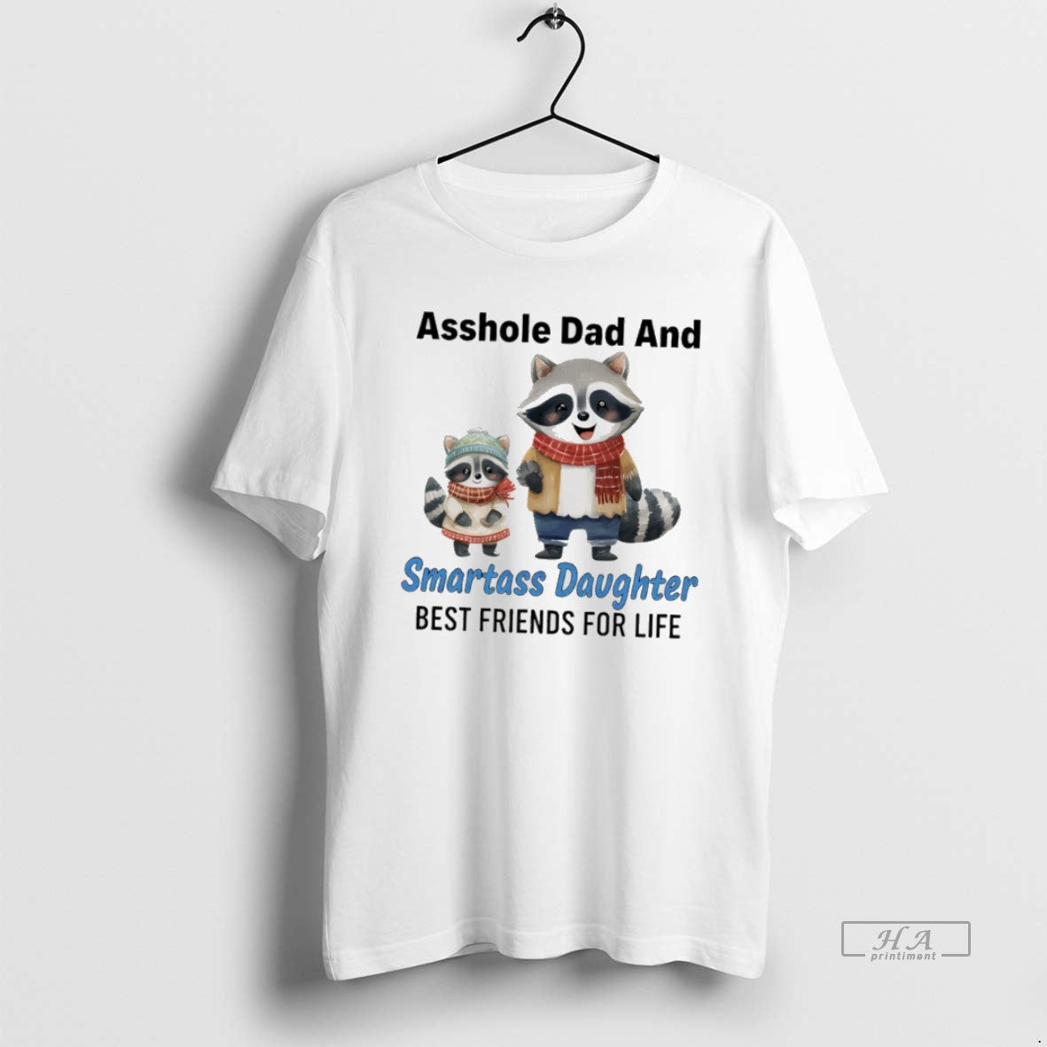 Official Raccoon Christmas Asshole Dad And Smartass Daughter Best Friends For Life