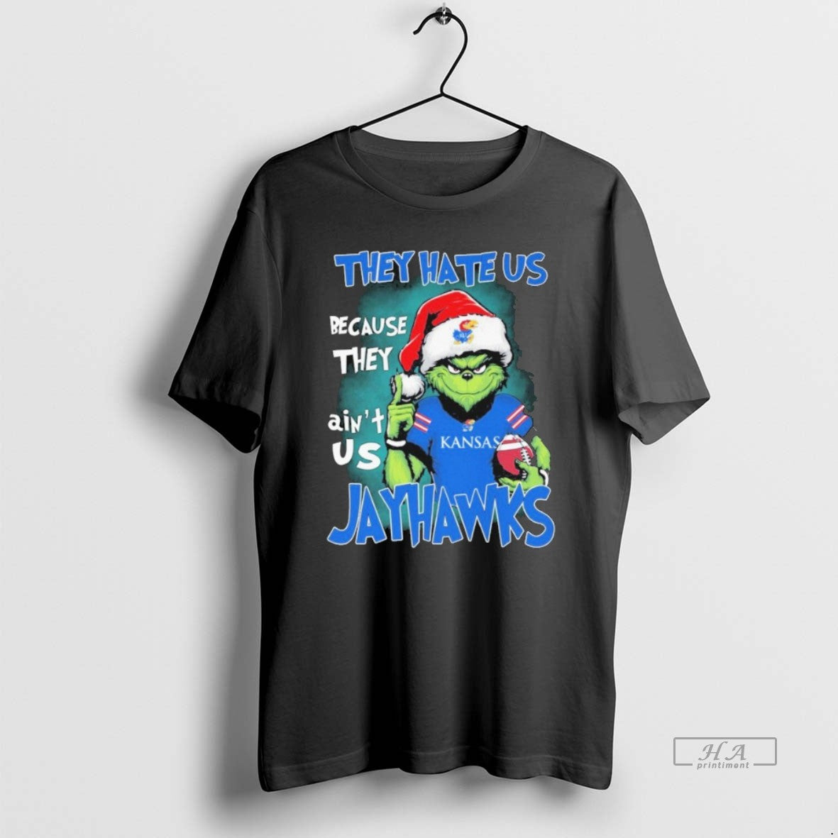 Official The Grinch They Hate Us Because They Aint Us Kansas Jayhawks Christmas