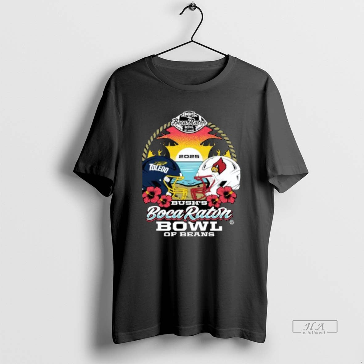 Official Toledo Rocket Vs Louisville Cardinals 2025 Boca Raton Bowl Of Beans Helmet Circle Black