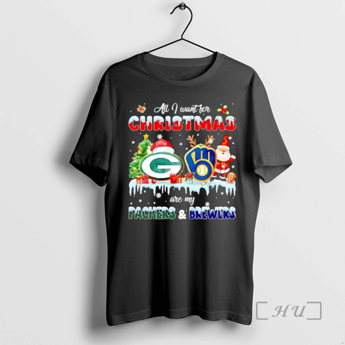 Officials All I Want For Christmas Are My Green Bay Packers And Milwaukee Brewers Premium