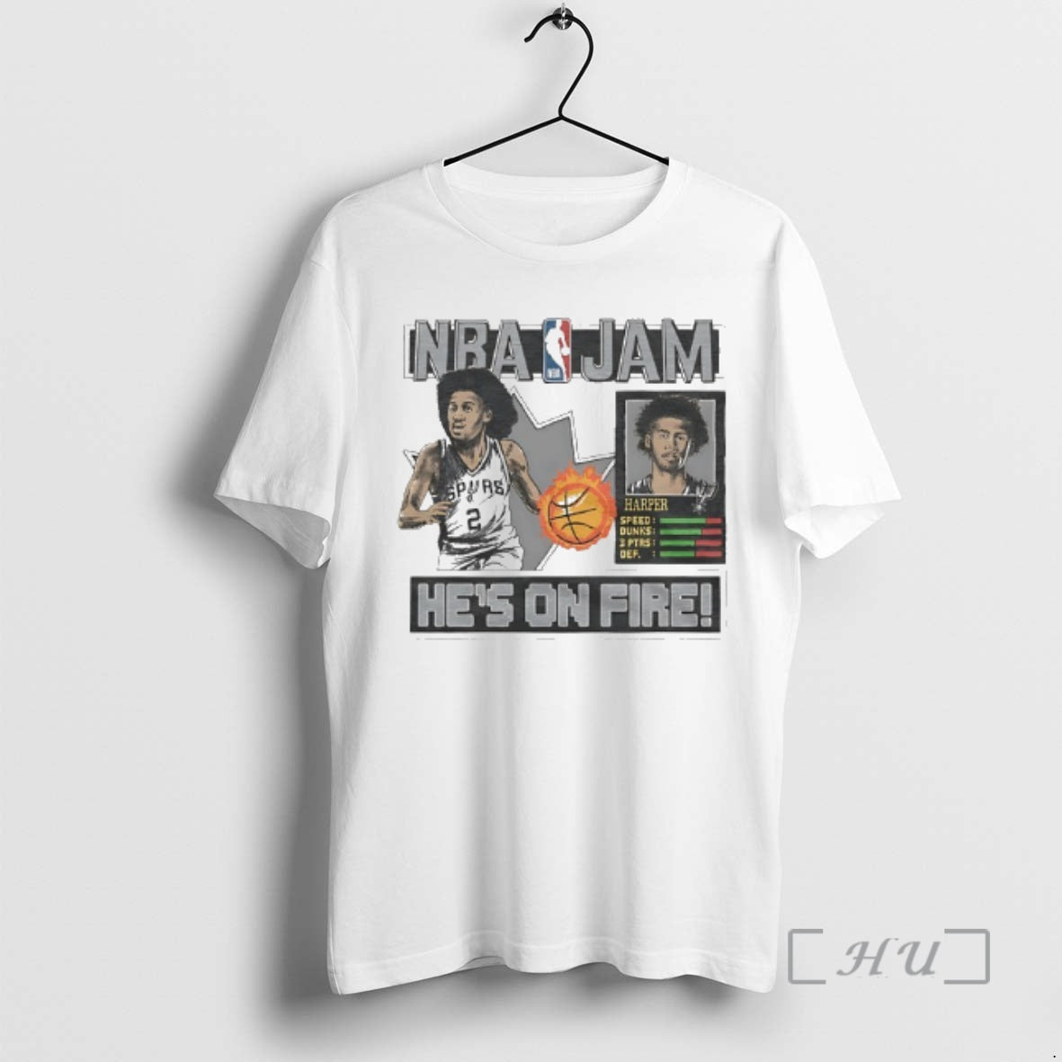Officials Dylan Harper Nba Jam Hes On Fire San Antonio Spurs Basketball Premium T Shirts