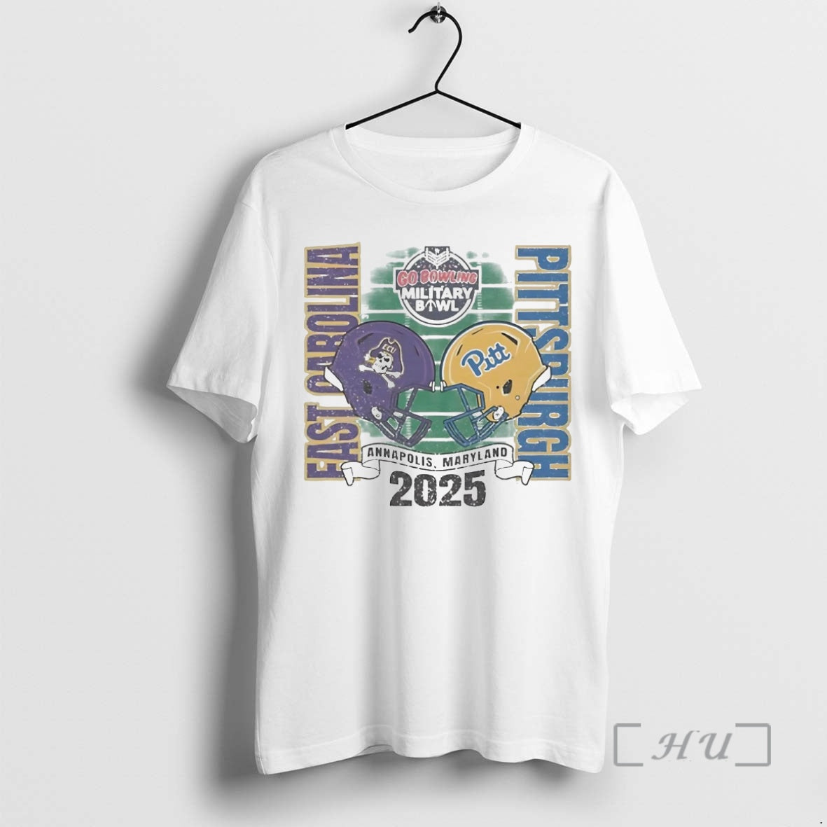 Officials East Carolina Pirates Vs Pittsburgh Panthers 2025 Go Bowling Military Bowl Premium T Shirts