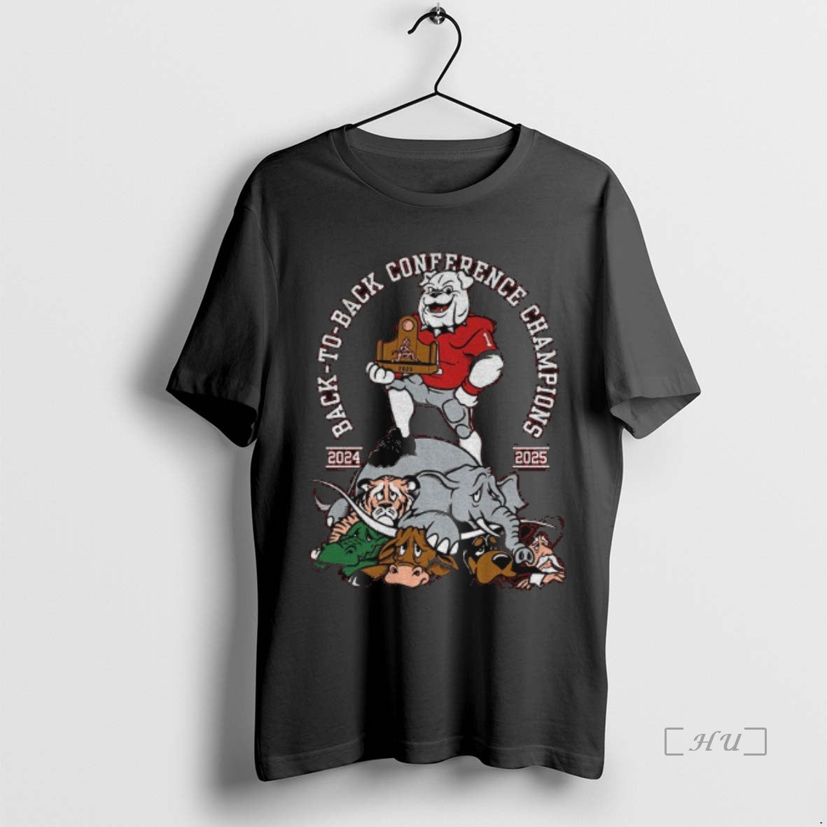 Officials Georgia Bulldogs 2024 25 Back To Back Conference Champions Mascot Premium T Shirts Sweater