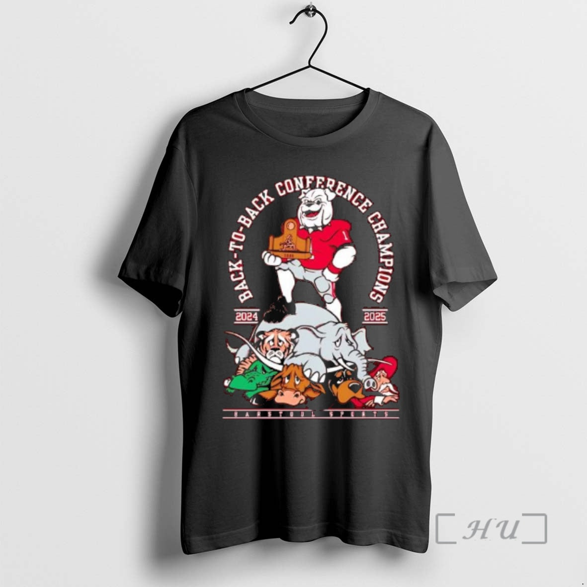 Officials Georgia Bulldogs Back To Back Conference Champions 2024 2025 Mascots Graphic Premium T Shirts