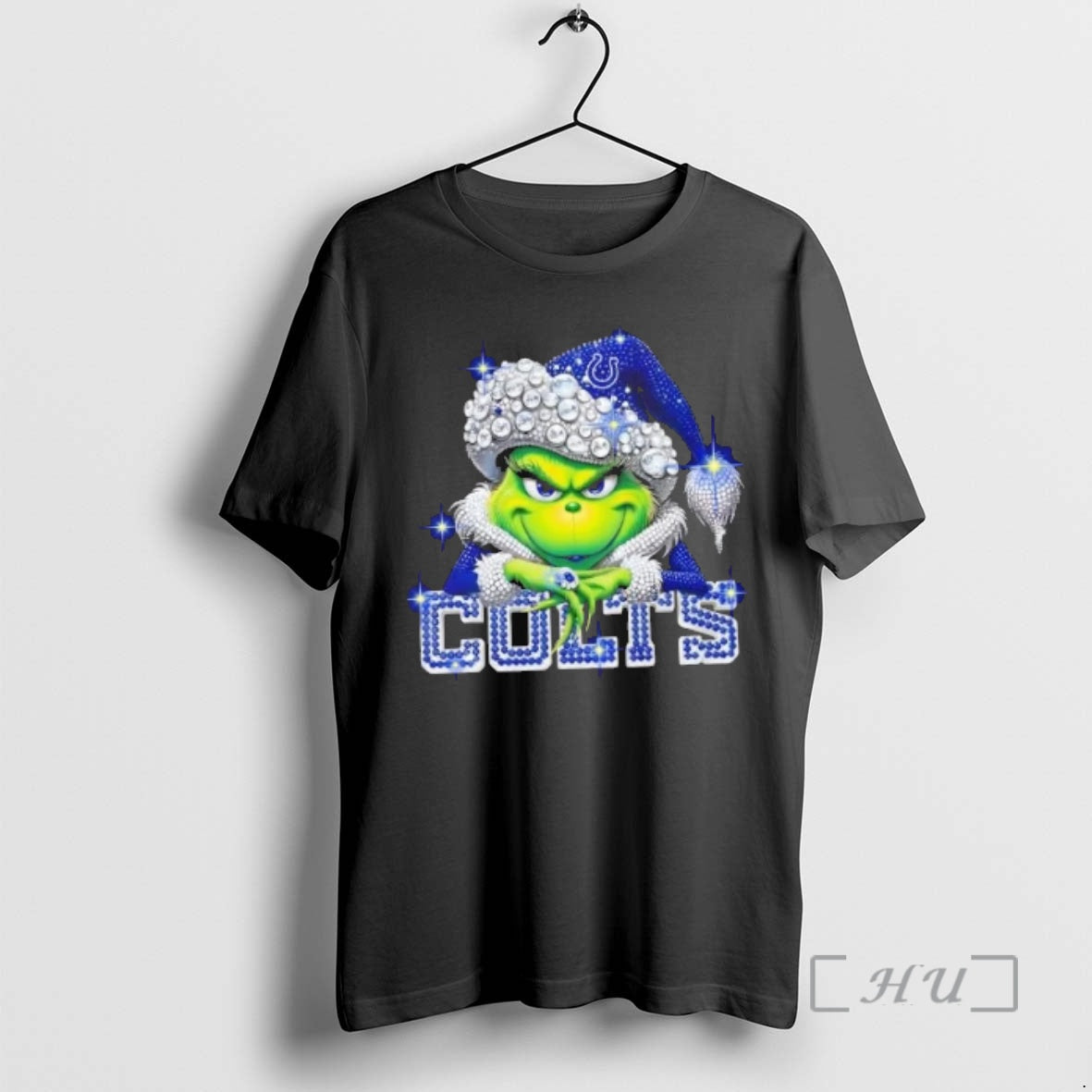 Officials Glitter Diamond Grinch Girl X Indianapolis Colts Football Graphic