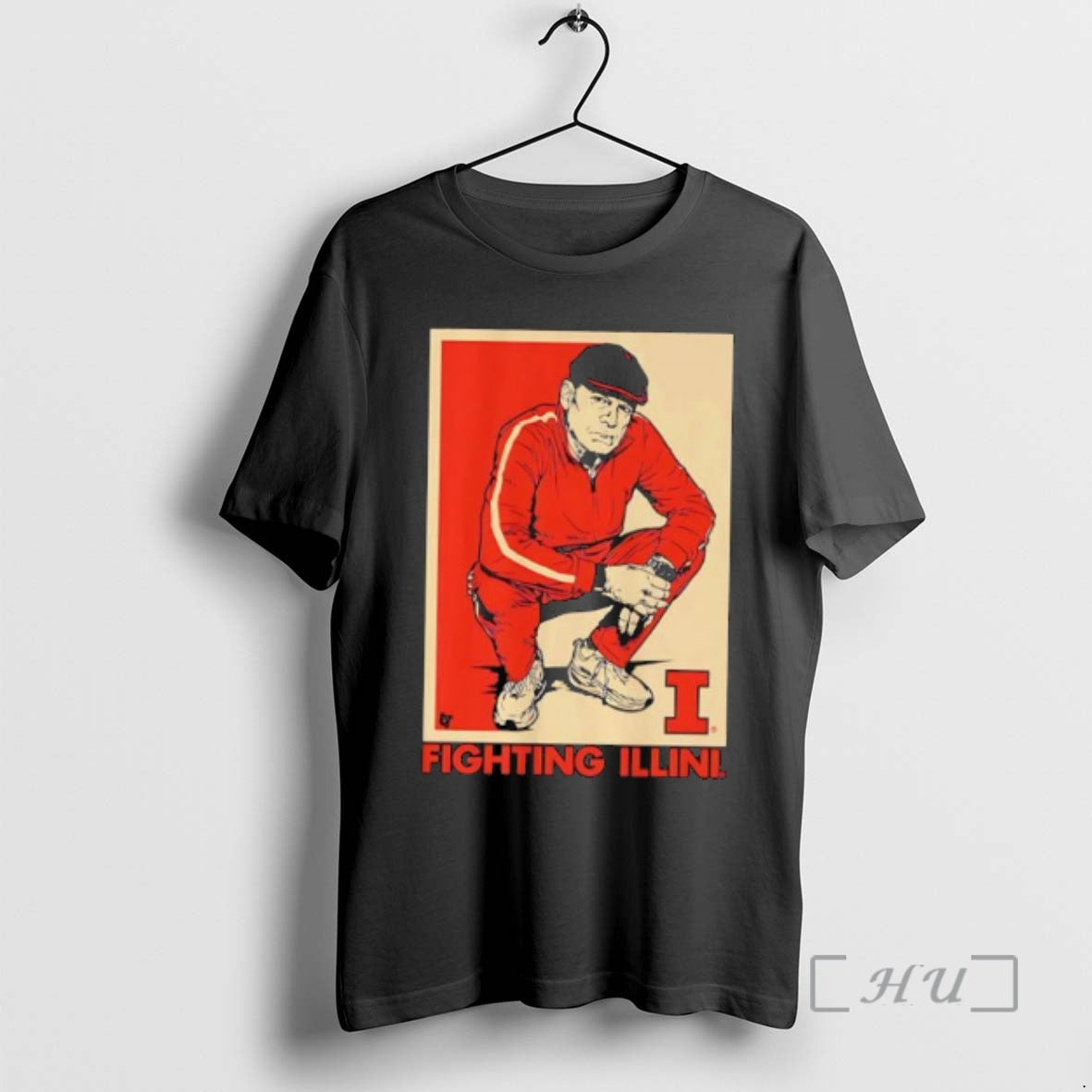 Officials Illinois Fighting Illini Mens Basketball Track Suit Coach Underwood Photo Premium T Shirts Sweater