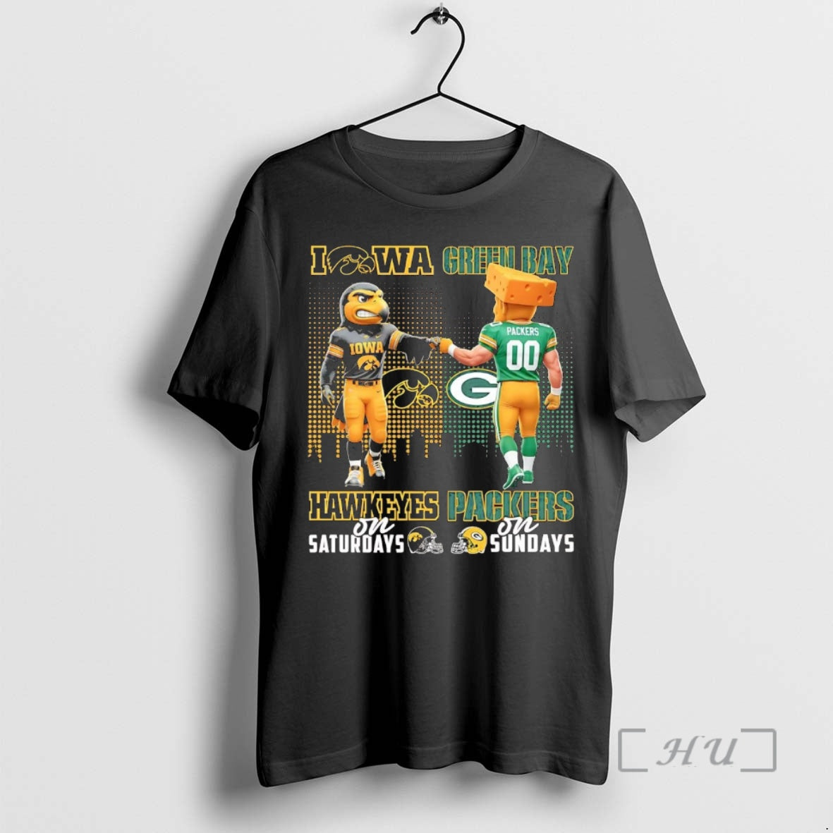 Officials Iowa Hawkeyes On Saturdays Green Bay Packers On Sundays Mascot Premium T Shirts Sweater