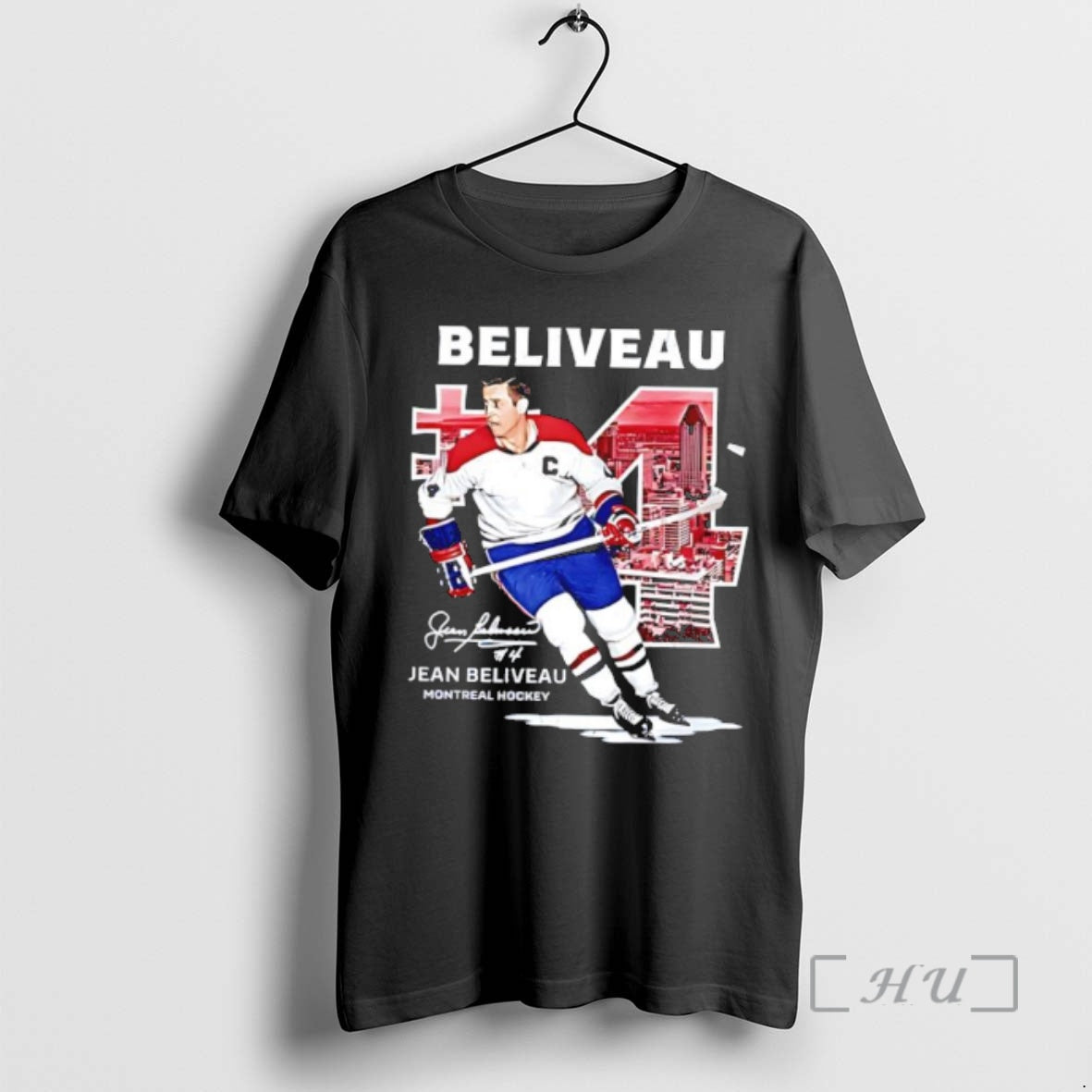 Officials Jean Beliveau Montreal Throwback Signature Hockey Player
