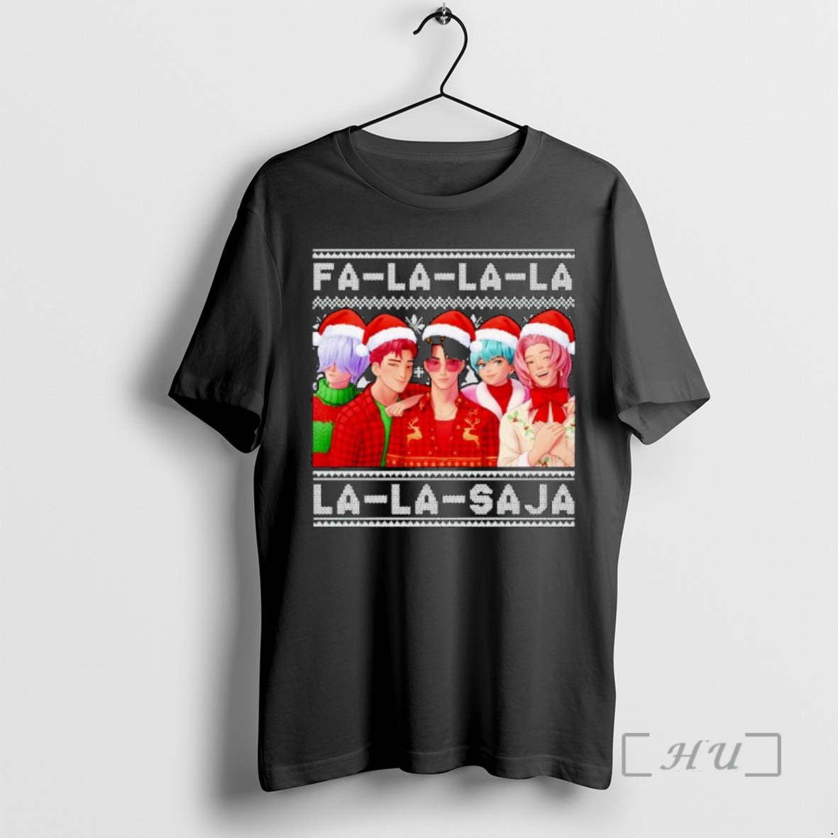 Officials Kpop Demon Hunters Fa La La La La La Saja Ugly Christmas Ornaments Premium