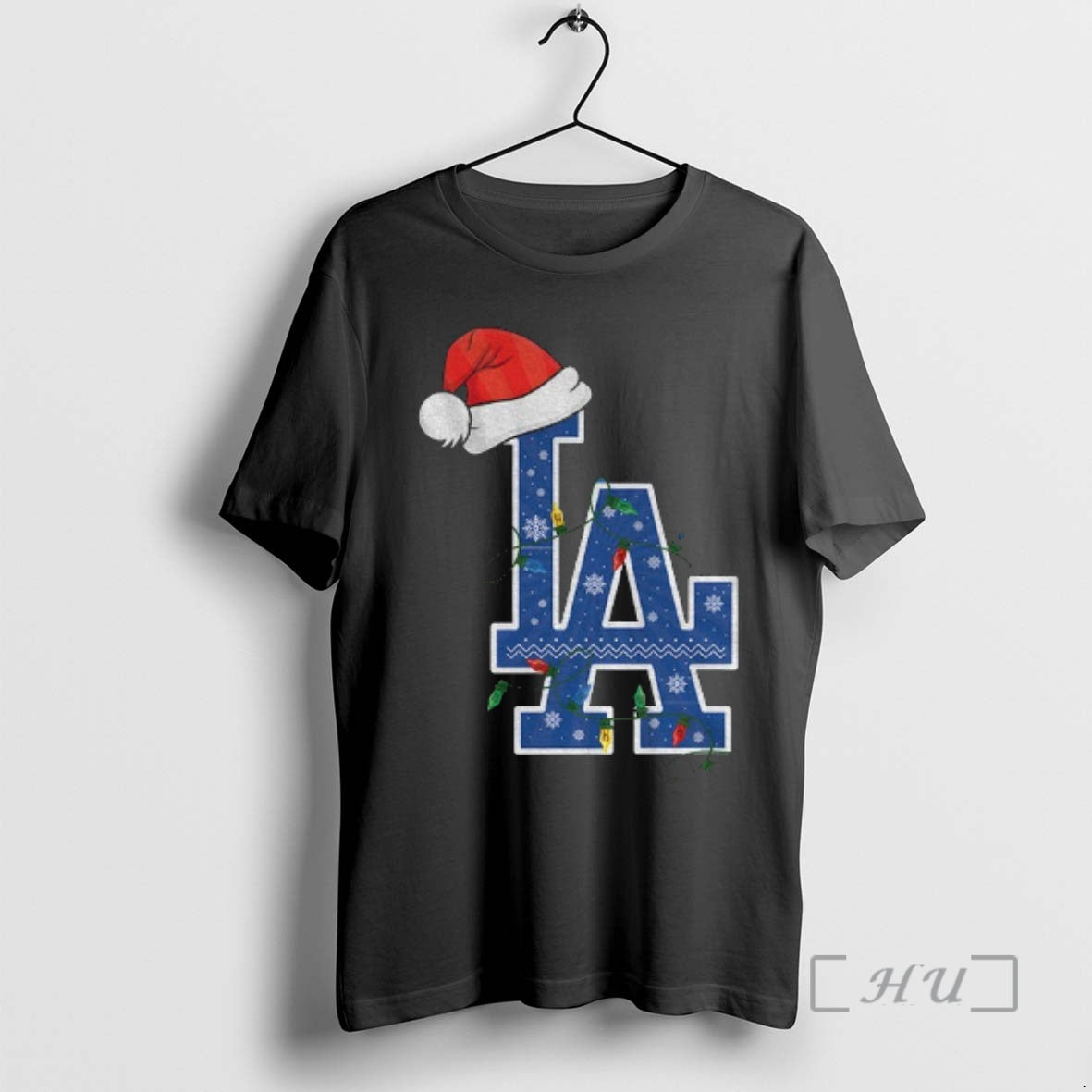Officials Los Angeles Dodgers Santa Hat Christmas Lights Mlb Baseball 2025 Premium T Shirts Sweater