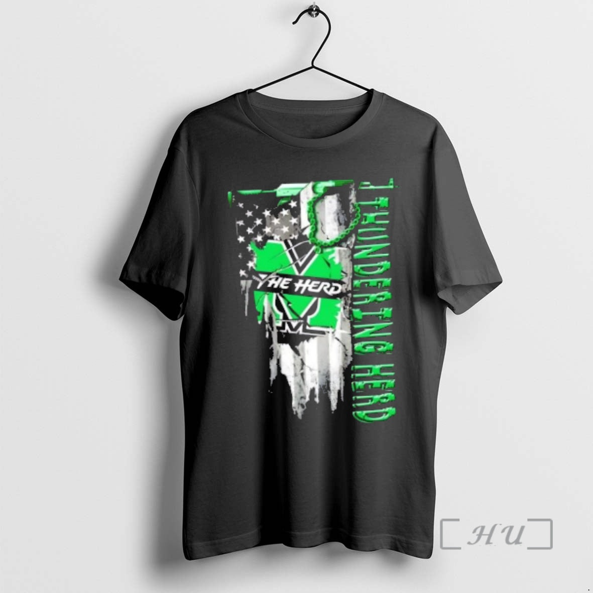 Officials Marshall Thundering Herd Football Battle Shattered Usa Flag Rip Design Premium T Shirts Sweater