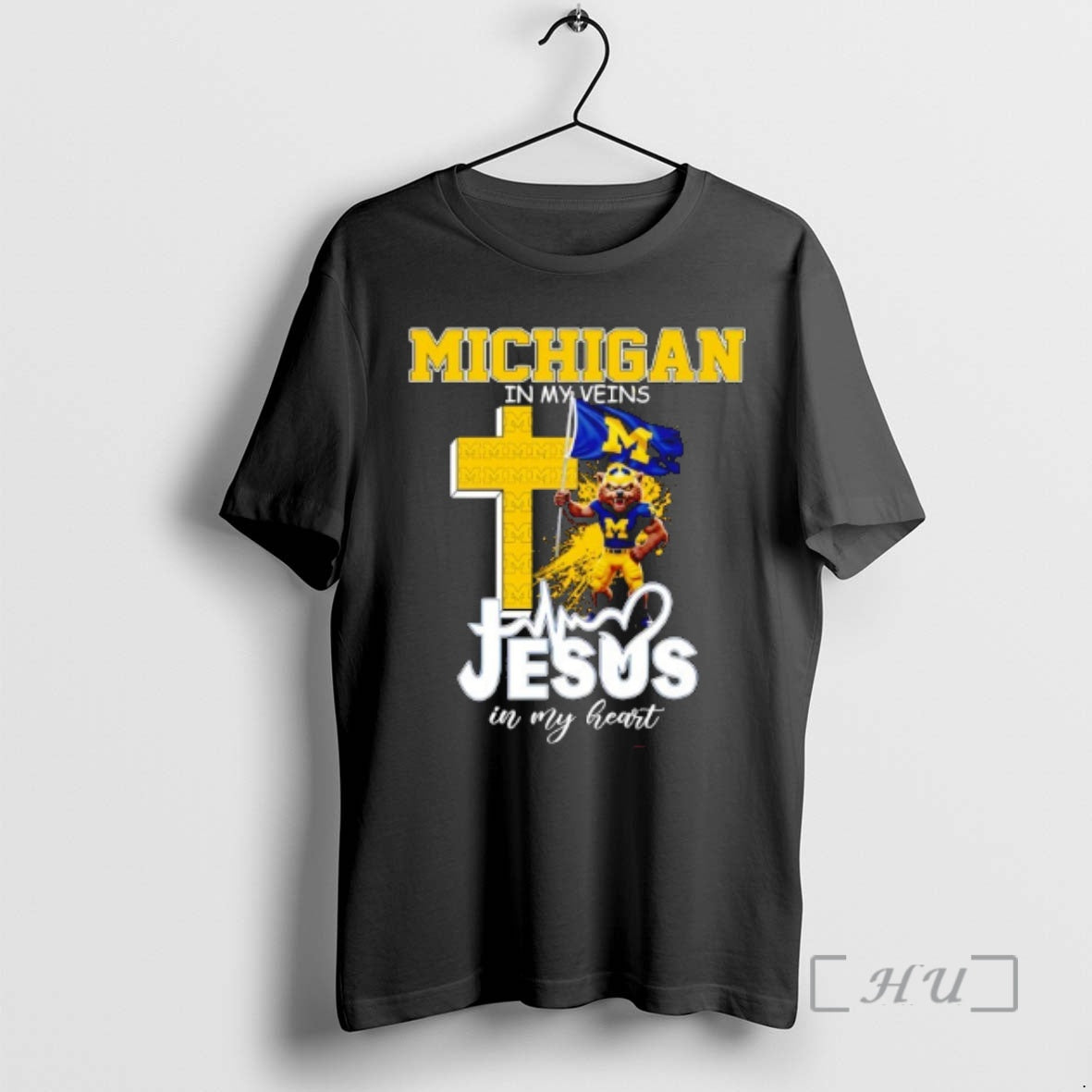 Officials Michigan Wolverines In My Veins Jesus In My Heart Flag Premium T Shirts Sweater