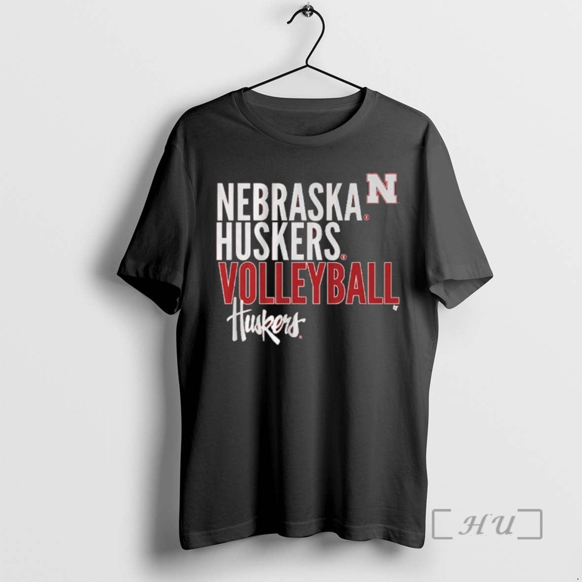 Officials Nebraska Volleyball Text Logo Overlay