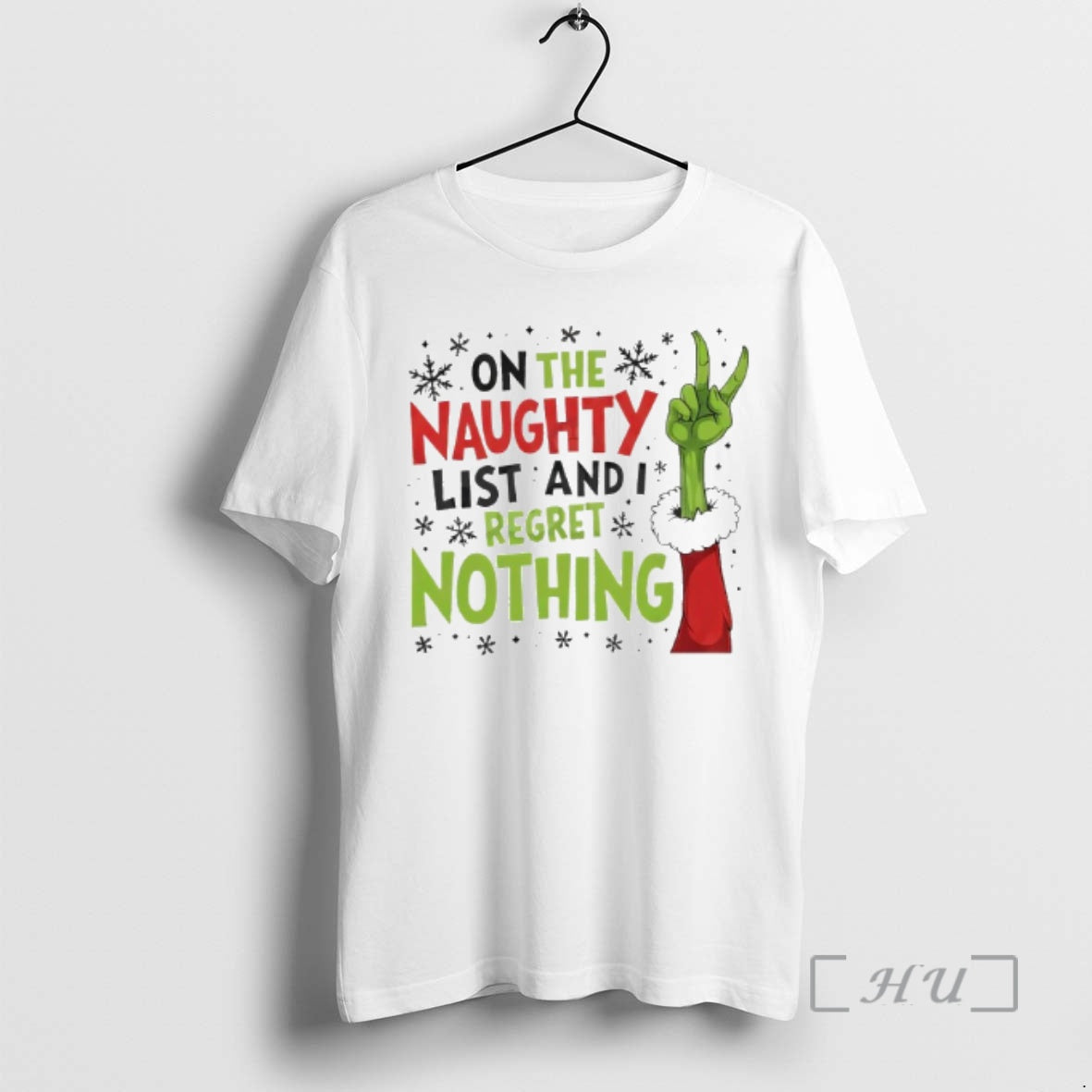 Officials On The Naughty List And I Regret Nothing Grinch Christmas Premium T Shirts Sweater