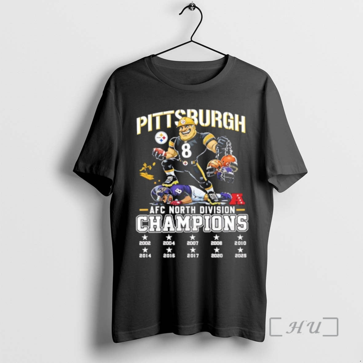 Officials Pittsburgh Beat Baltimore Won The 2025 Afc North Division 10x Champions Mascot Premium
