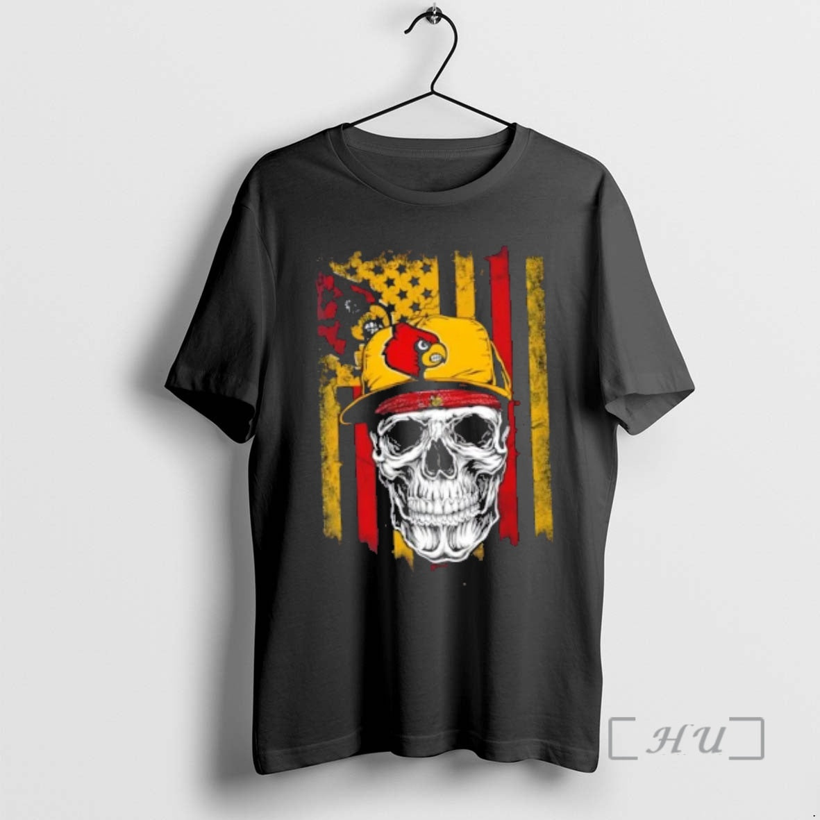 Officials Skull Wearing A Cap Louisville Cardinals Us Flag