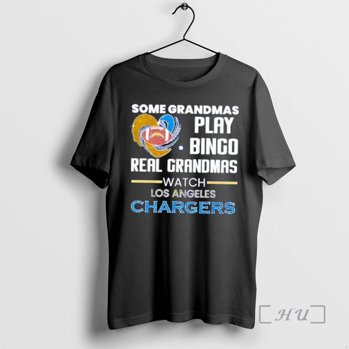 Officials Some Grandmas Play Bingo Real Grandmas Watch Los Angeles Chargers 2026 Premium T Shirts