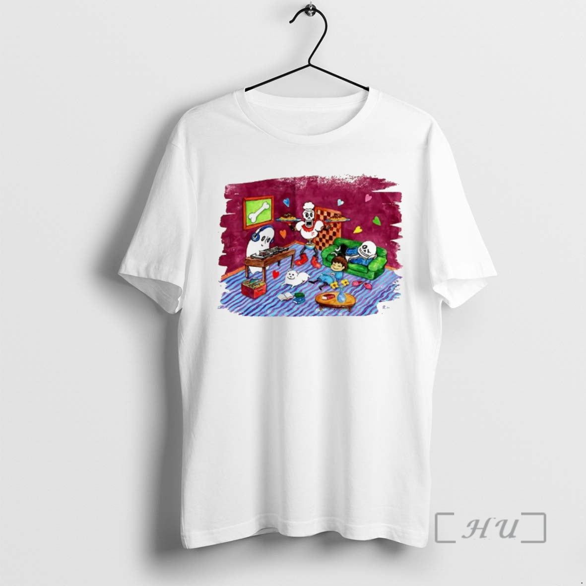 Officials Undertale 10th Anniversary Commemorative Chill Arrangement Video Game Character Painting Premium T Shirts Sweater