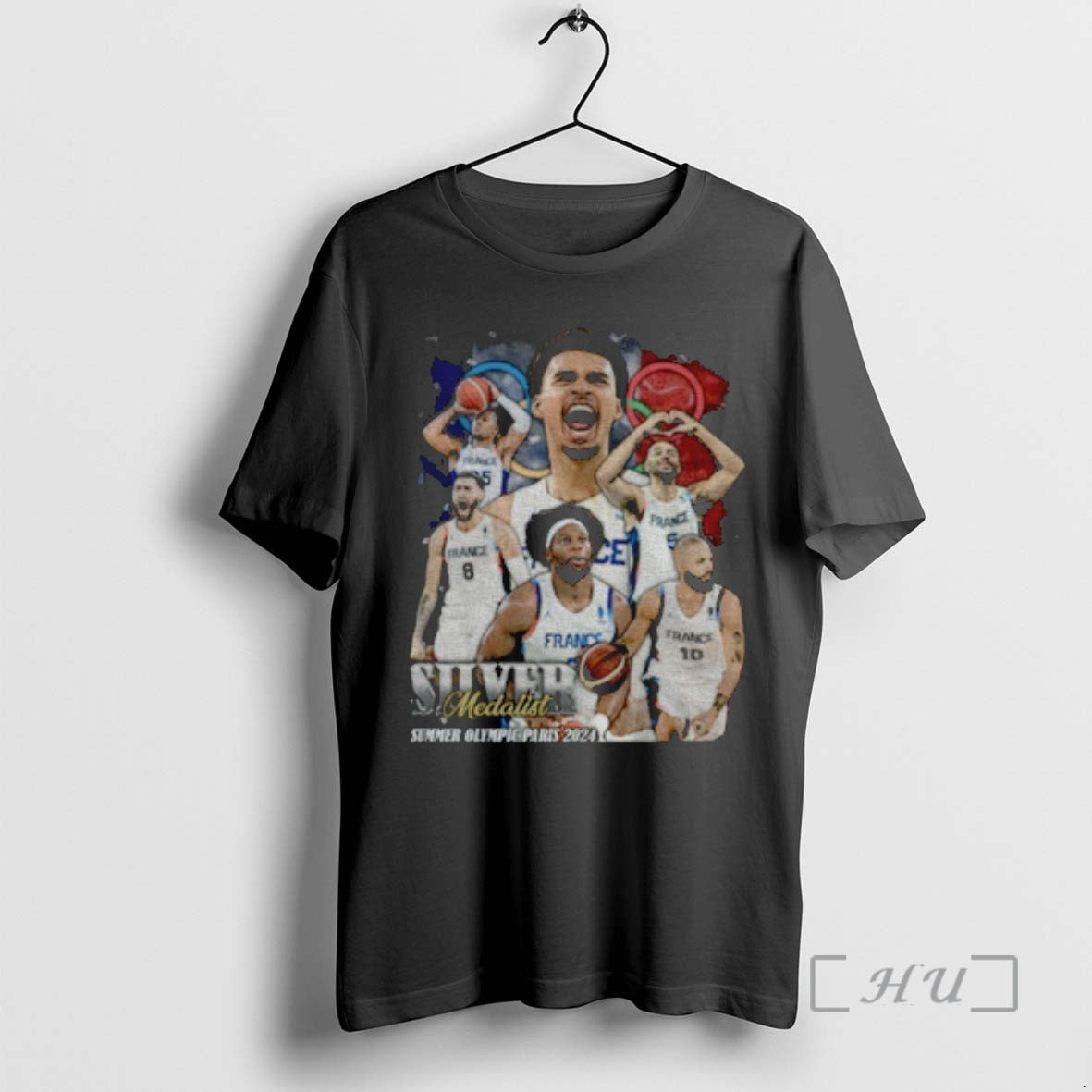 Officials Victor Wembanyama San Antonio Spurs Silver Medalist Summer Olympic Paris 2025 Premium T Shirts