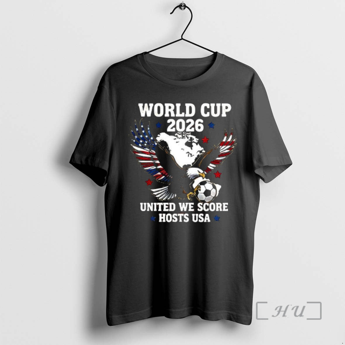 Officials World Cup 2026 Bald Eagle Soccer United We Score Host Usa Premium T Shirts