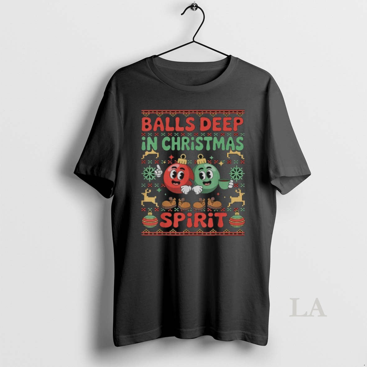 Original Balls Deep In The Christmas Spirit Xmas Ugly