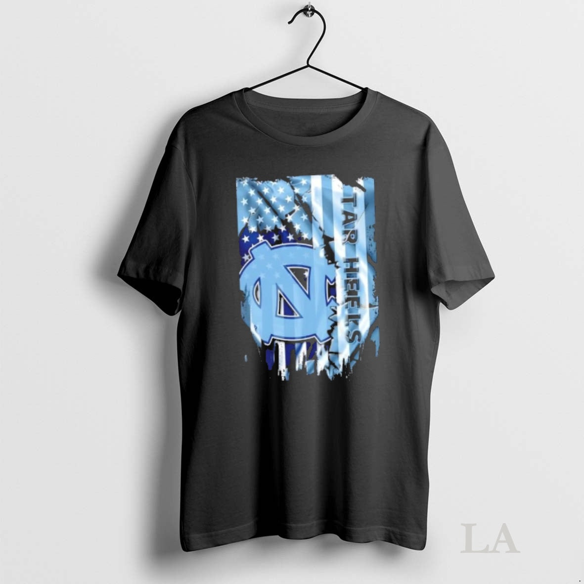 Original North Carolina Tar Heels Football X American Flag