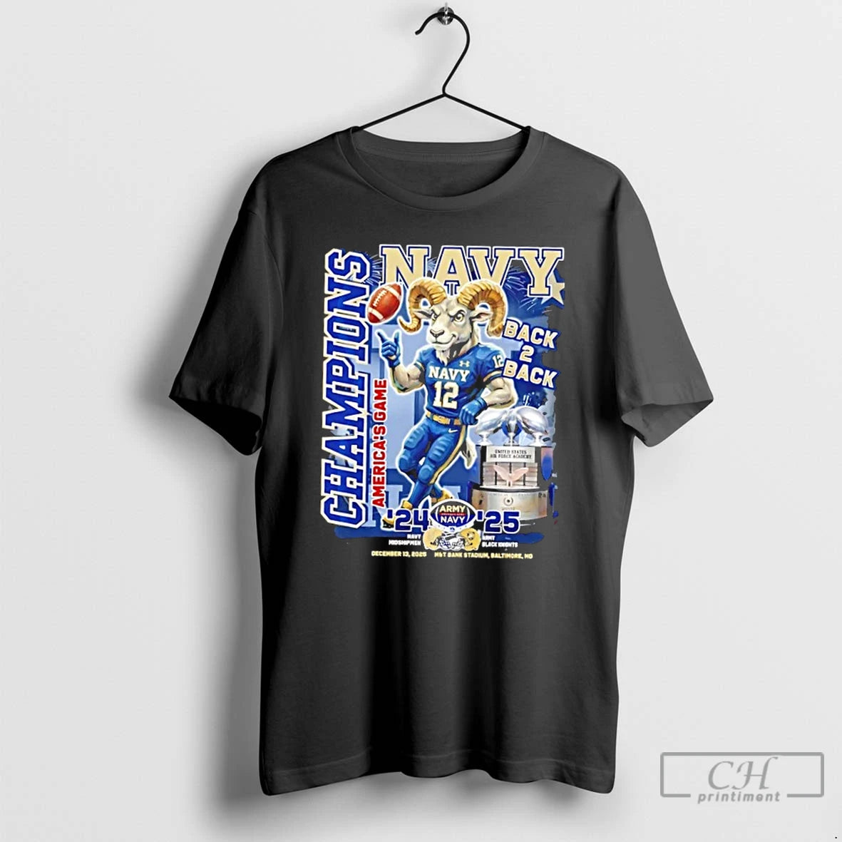 Premium Back 2 Back 2024 25 Americas Game Champions Navy Midshipmen Vs Army Black Knights