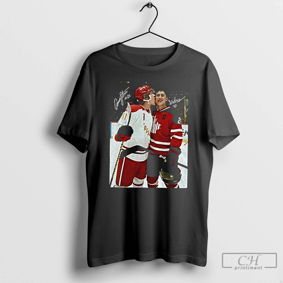 Premium Heated Movie Rivalry Hockey Couple Graphic Signature