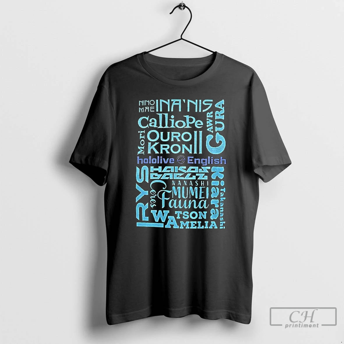 Premium Hololive English Ninomae Inanis Mori Calliope Ouro Kronii Tsukumo Sana Ceres Fauna T Shirts