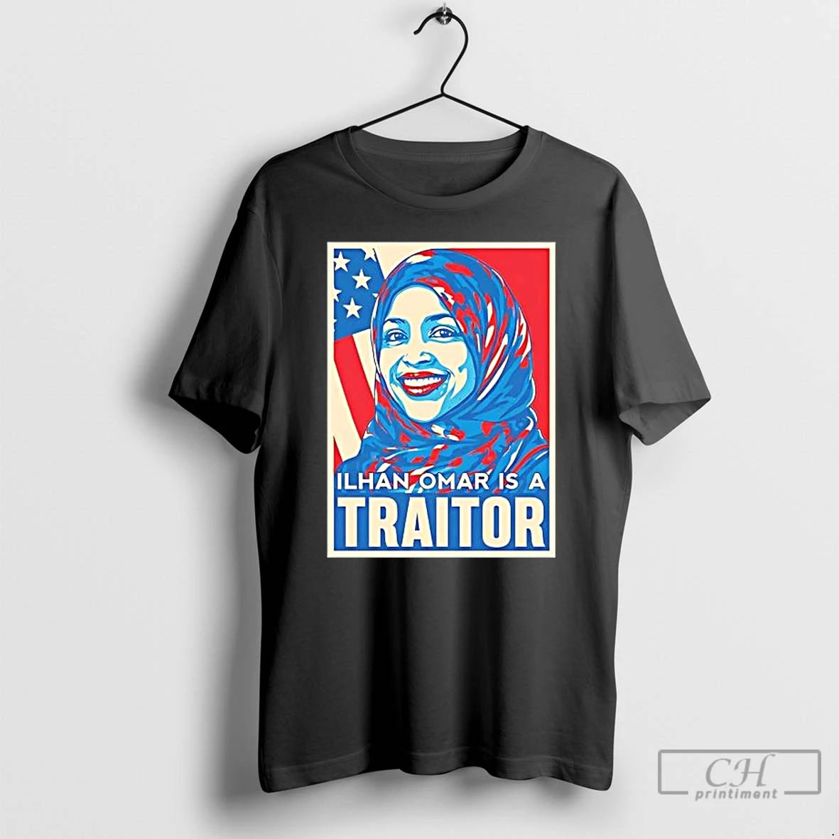 Premium Ilhan Omar Is A Traitor American Flag