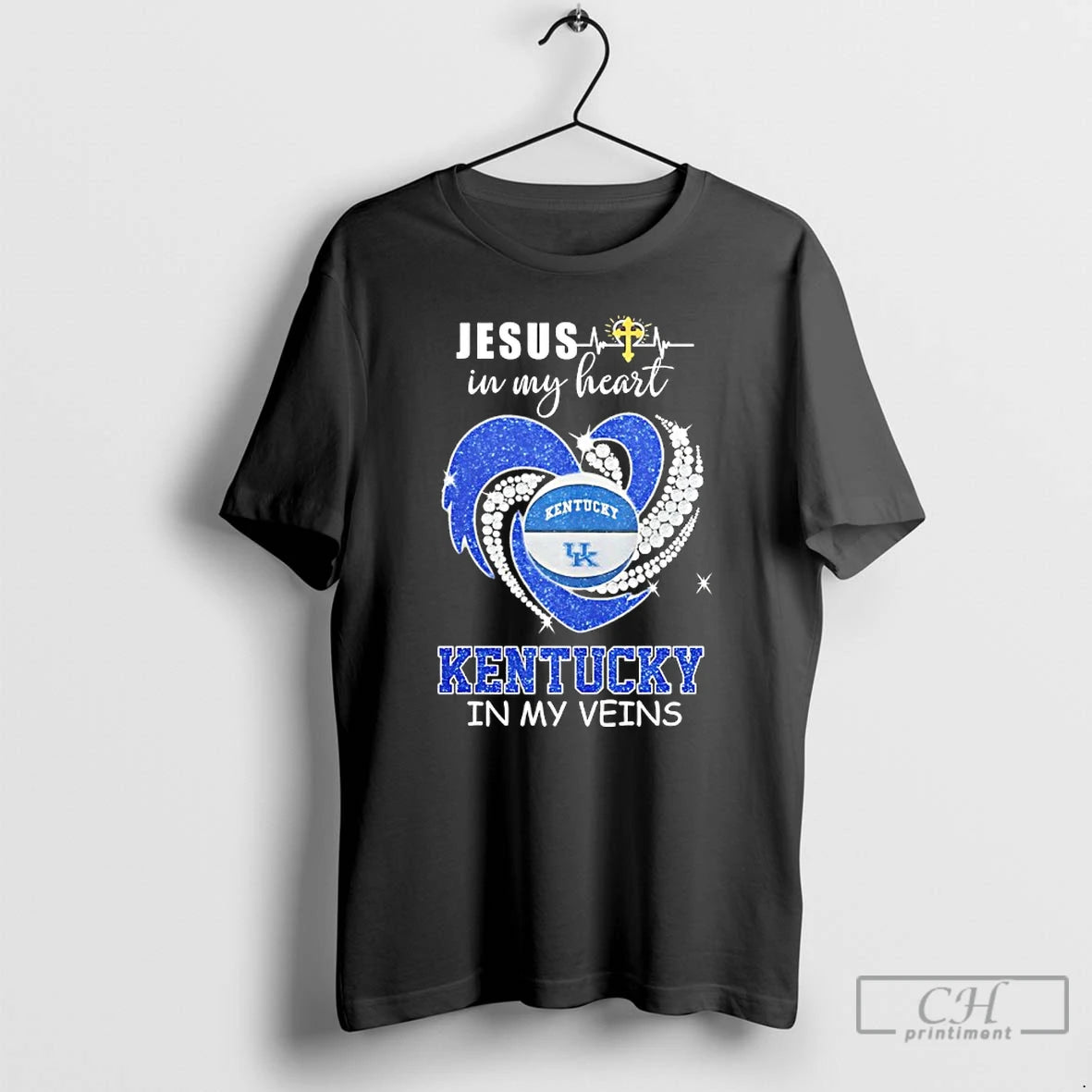 Premium Jesus In My Heart Kentucky Wildcats In My Veins Diamond Heart T Shirts Sweater