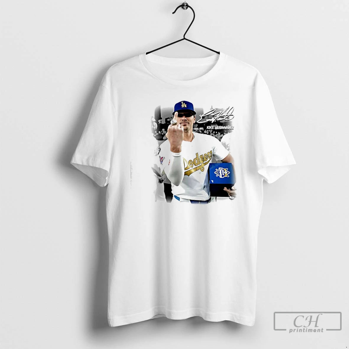 Premium Kike Hernandez Former Dodgers Signature Graphic