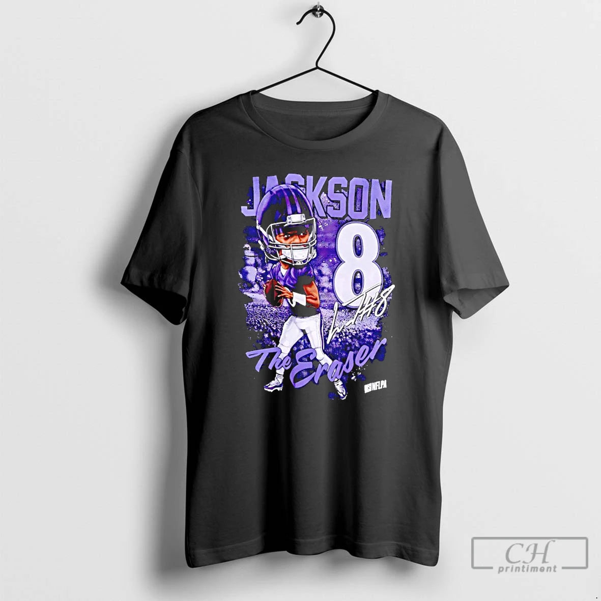 Premium Lamar Jackson The Eraser Number 8 Signature Caricature