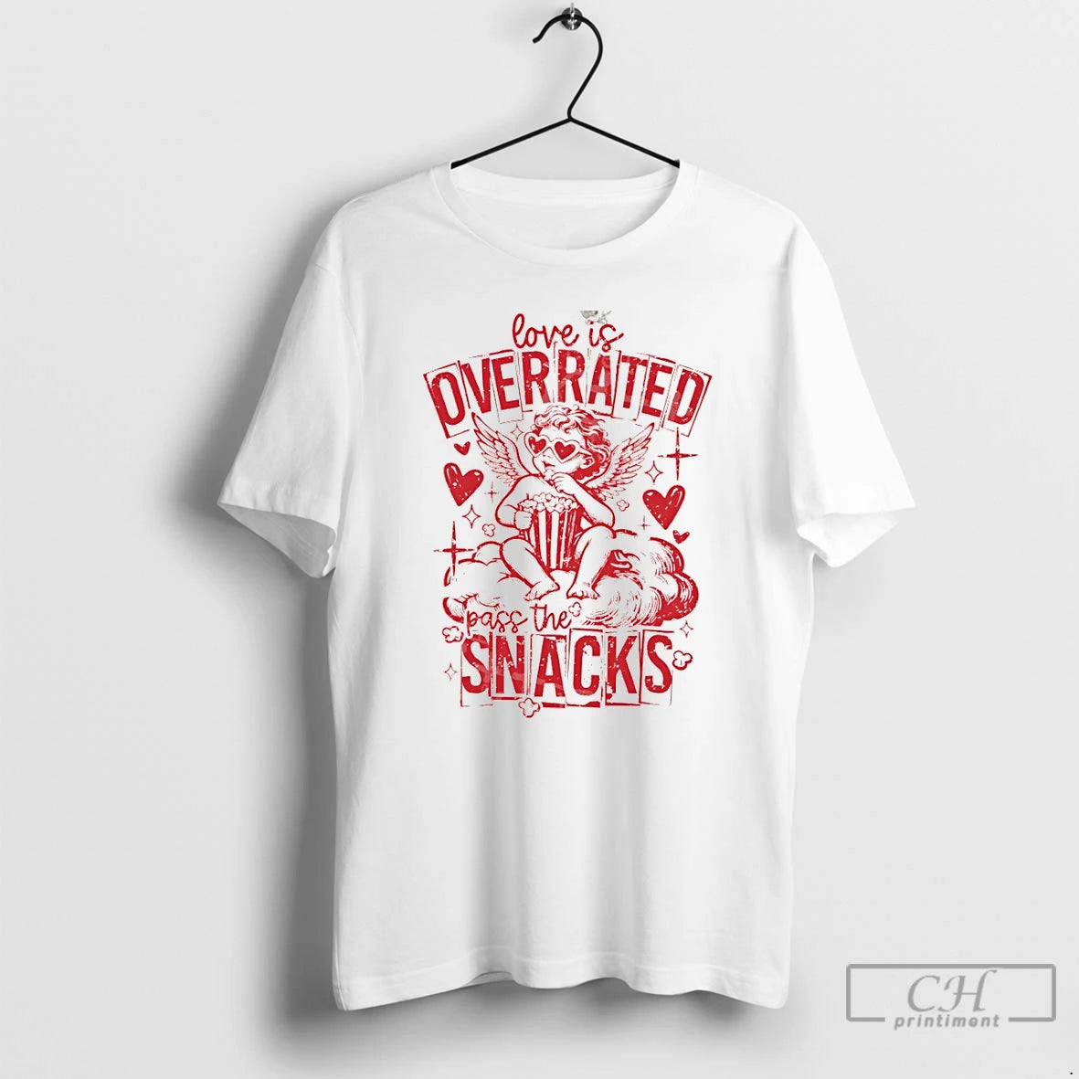 Premium Love Is Overrated Pass The Snacks Valentines Day